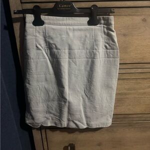 Giorgio Armani White Silk-Blend Pencil Skirt